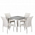 Комплект плетеной мебели из искусственного ротанга T257C/Y380-W85-90x90 4Pcs Latte